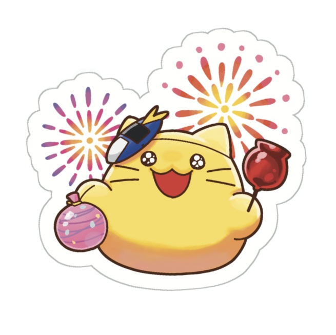 にゃんぷっぷー夏満喫ステッカー⑤おまつり