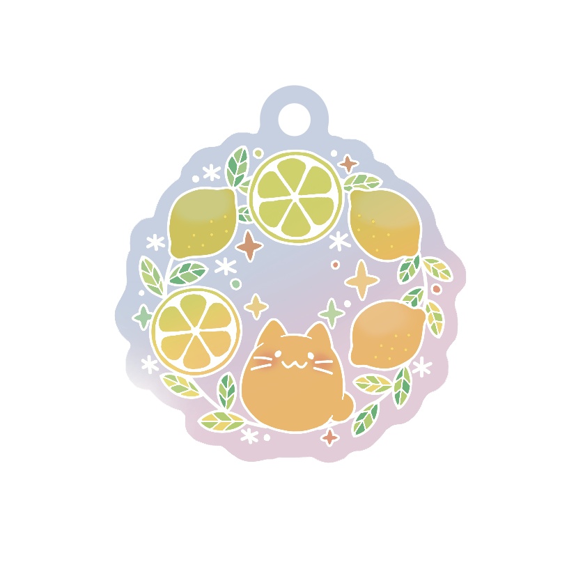 にゃんぷっぷー　オーロラアクキー　レモン