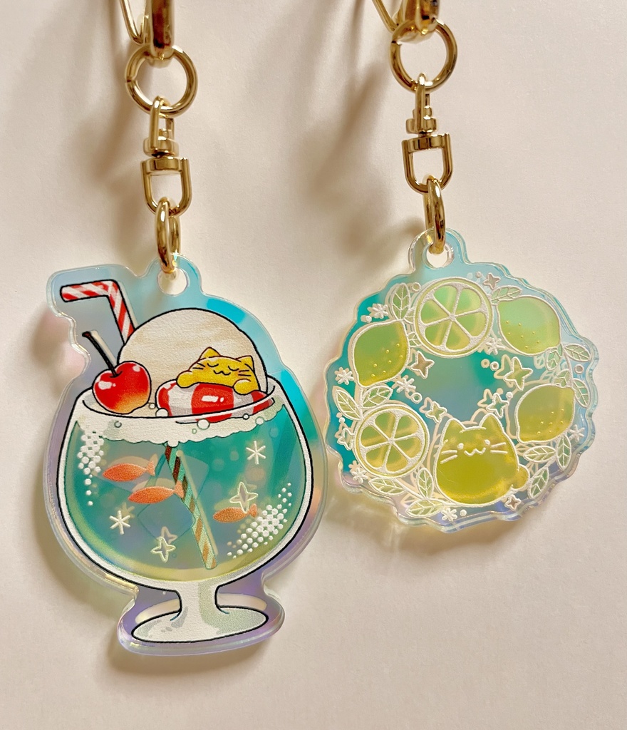 にゃんぷっぷー オーロラアクキー レモン