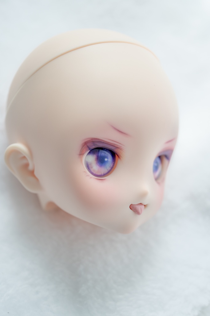 DDH-22(セミホワイト肌)カスタムヘッド(舌パーツ付き)+おまけアイ ソフビ盛り難あり