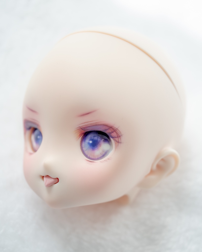DDH-22(セミホワイト肌)カスタムヘッド(舌パーツ付き)+おまけアイ ソフビ盛り難あり