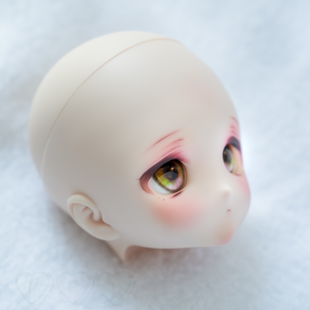 DDH-27(セミホワイト肌)カスタムヘッド+おまけアイ ソフビ盛りあり 難あり