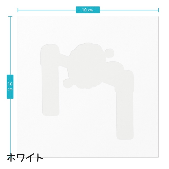 逆上がりするエビフライのステッカー。