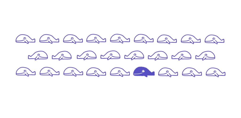 シロミジカスクジラの群れマスキングテープ