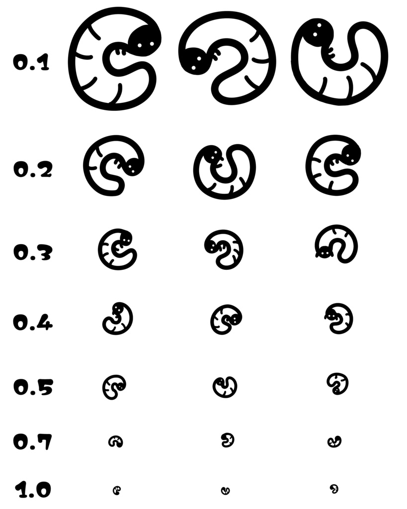 ランドルト環Tシャツ。(いもむし)