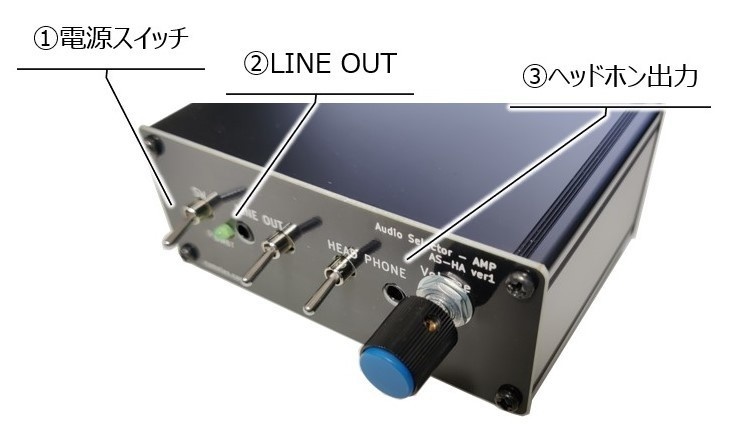 ラインセレクター搭載OPA1656採用ヘッドホンアンプ回路 黒モデル(AS-HA ver1)