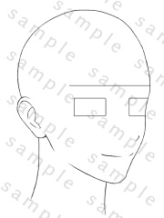 【マンガ制作素材】人体の斜め顔・頭部線画（デッサン・練習用）