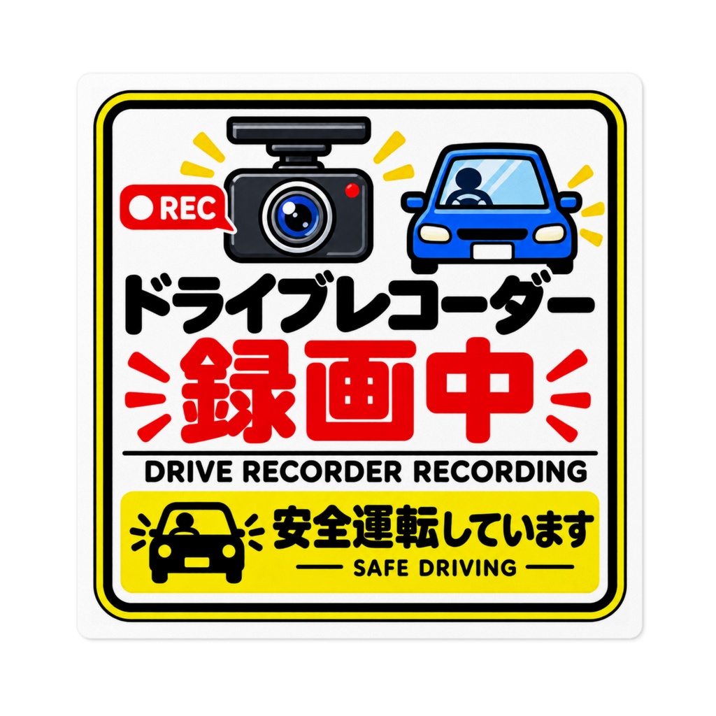 ドライブレコーダー録画中ステッカー