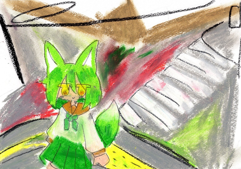 きつね、セーラー、交差点