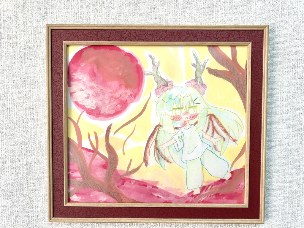 【額装原画】夕暮れ散歩道