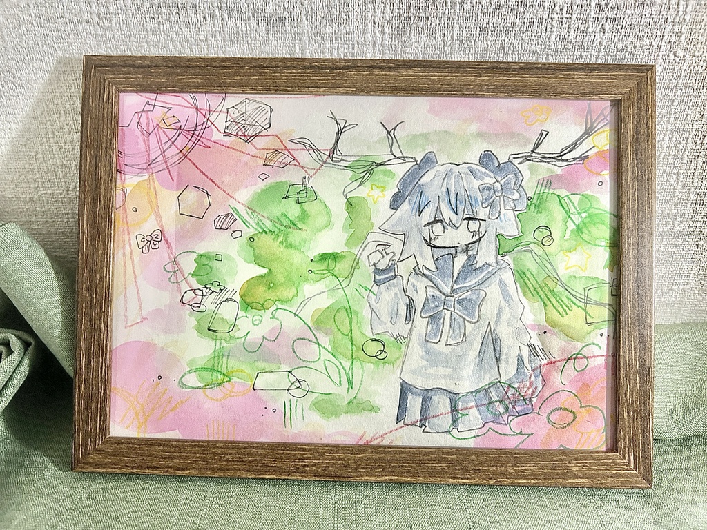 【額装原画】あたたか花畑
