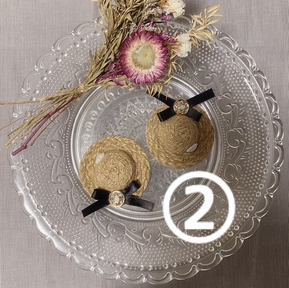 ぬい用麦わら帽子(クリップタイプ)