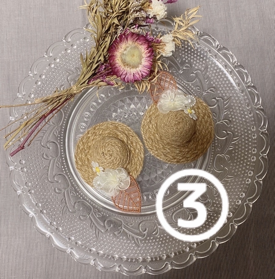 ぬい用麦わら帽子(クリップタイプ)