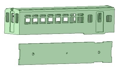 阿里山 SP6200 普通客車 3D PRINT 一体車体KIT 無塗装2両セット 1/80