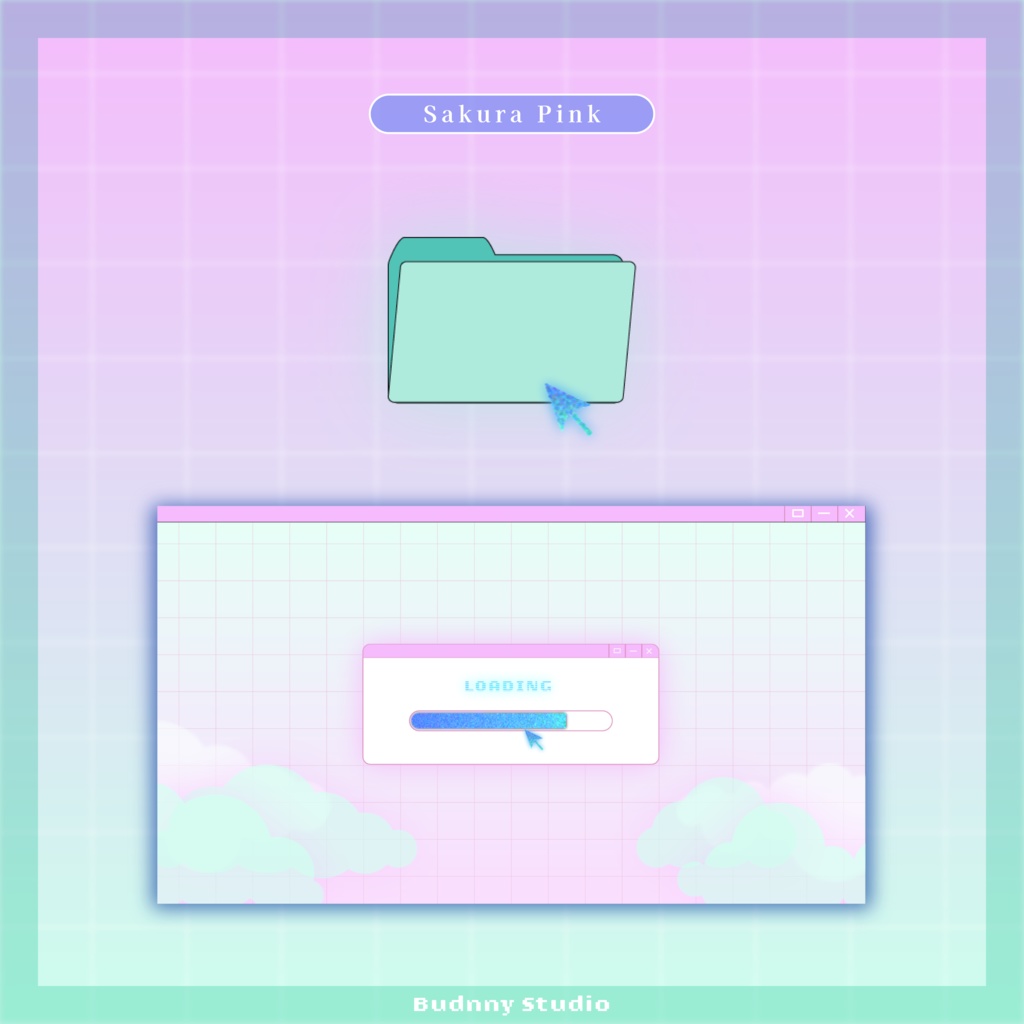 全4種♦デスクトップ風トランジション♦Vaporwave Stream Transition