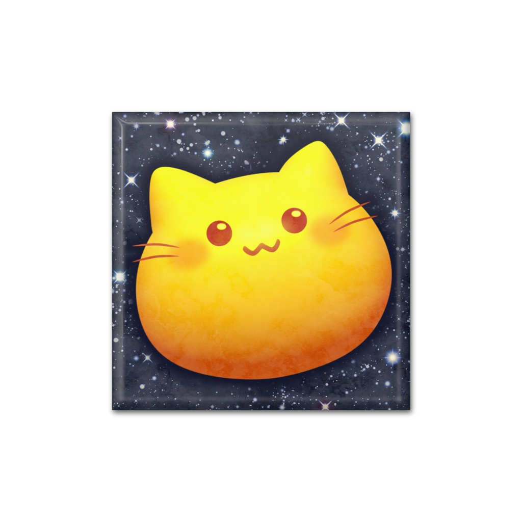 お月にゃぷ 四角い缶バッジ