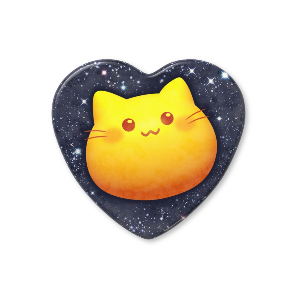 お月にゃぷ ハート缶バッジ