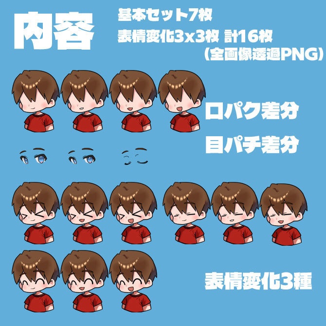 【無料】MOZ-3 Anime Studio アニスタ用立ち絵素材01 少年【フリー素材】