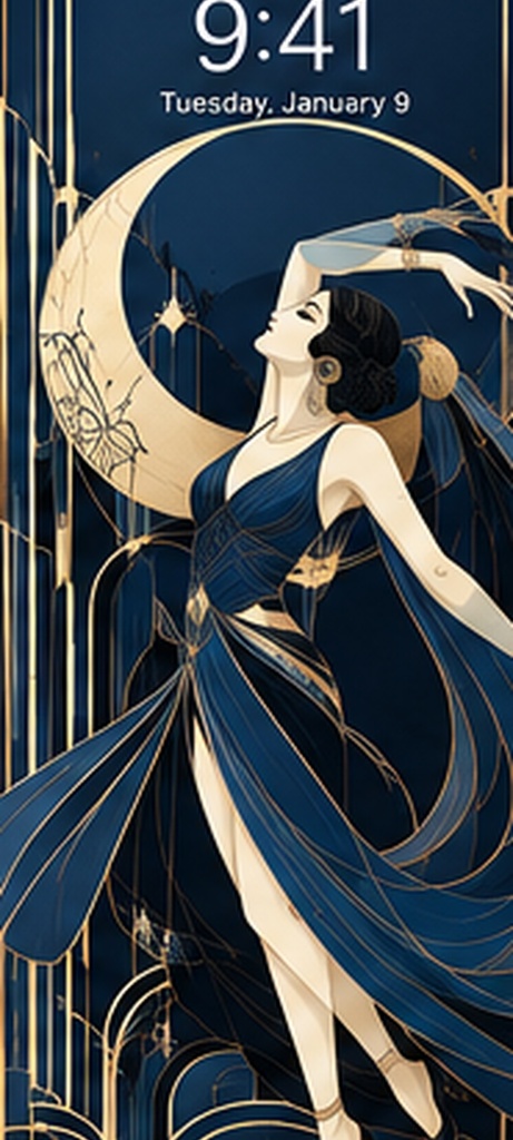 ART DECO DANCERS Vol.2|ムーンダンサー スマホ壁紙 5色セット
