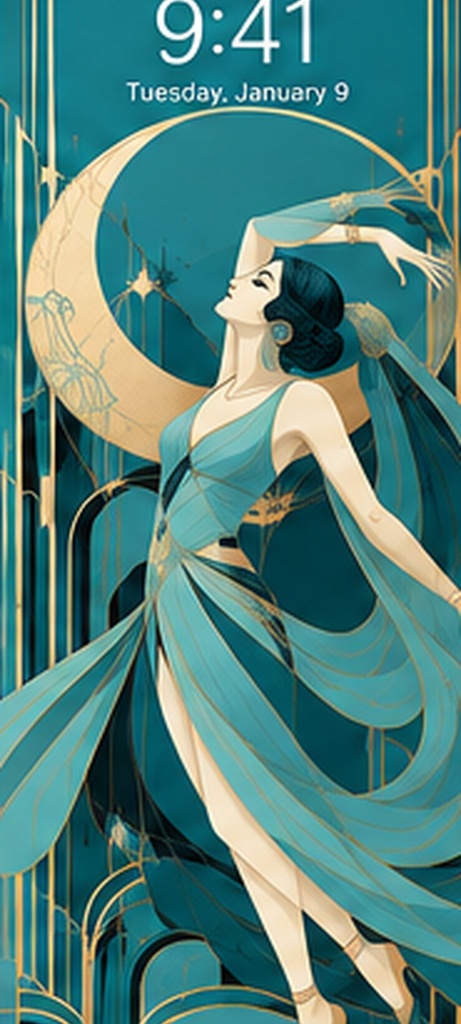 ART DECO DANCERS Vol.2|ムーンダンサー スマホ壁紙 5色セット