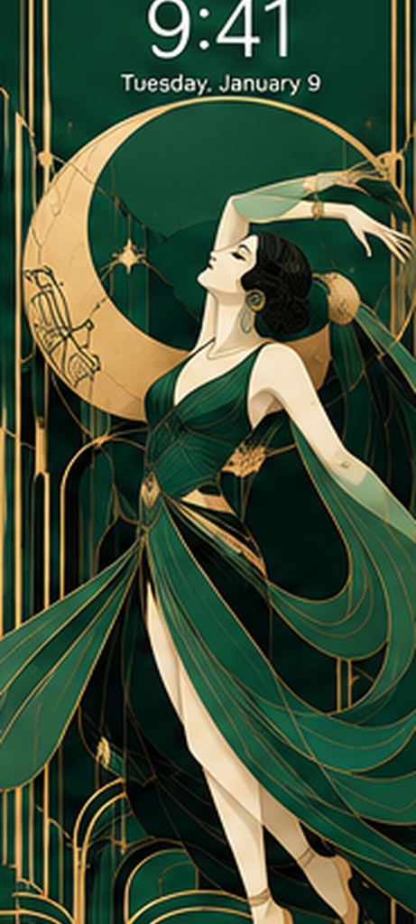 ART DECO DANCERS Vol.2|ムーンダンサー スマホ壁紙 5色セット