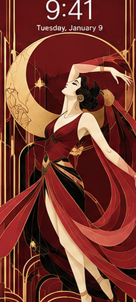 ART DECO DANCERS Vol.2|ムーンダンサー スマホ壁紙 5色セット