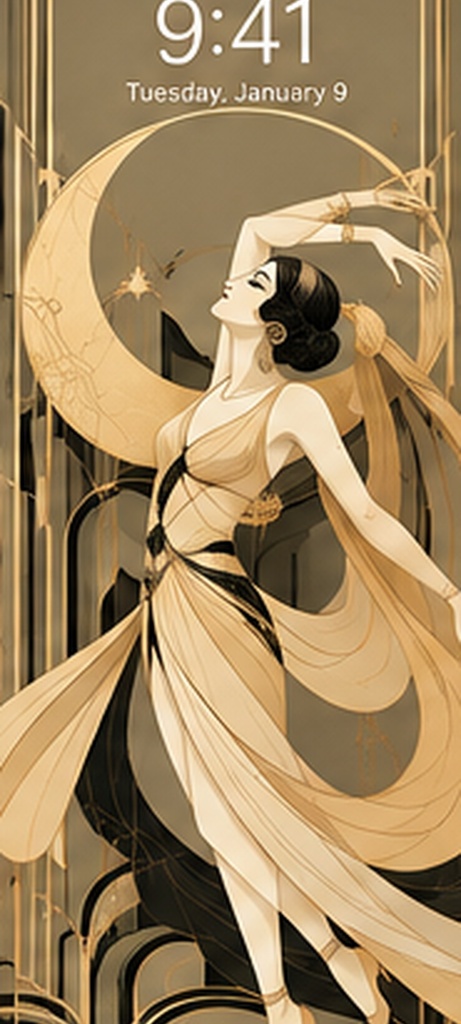 ART DECO DANCERS Vol.2|ムーンダンサー スマホ壁紙 5色セット