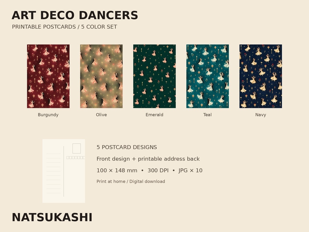ART DECO DANCERS Vol.1｜ポストカード 5色セット