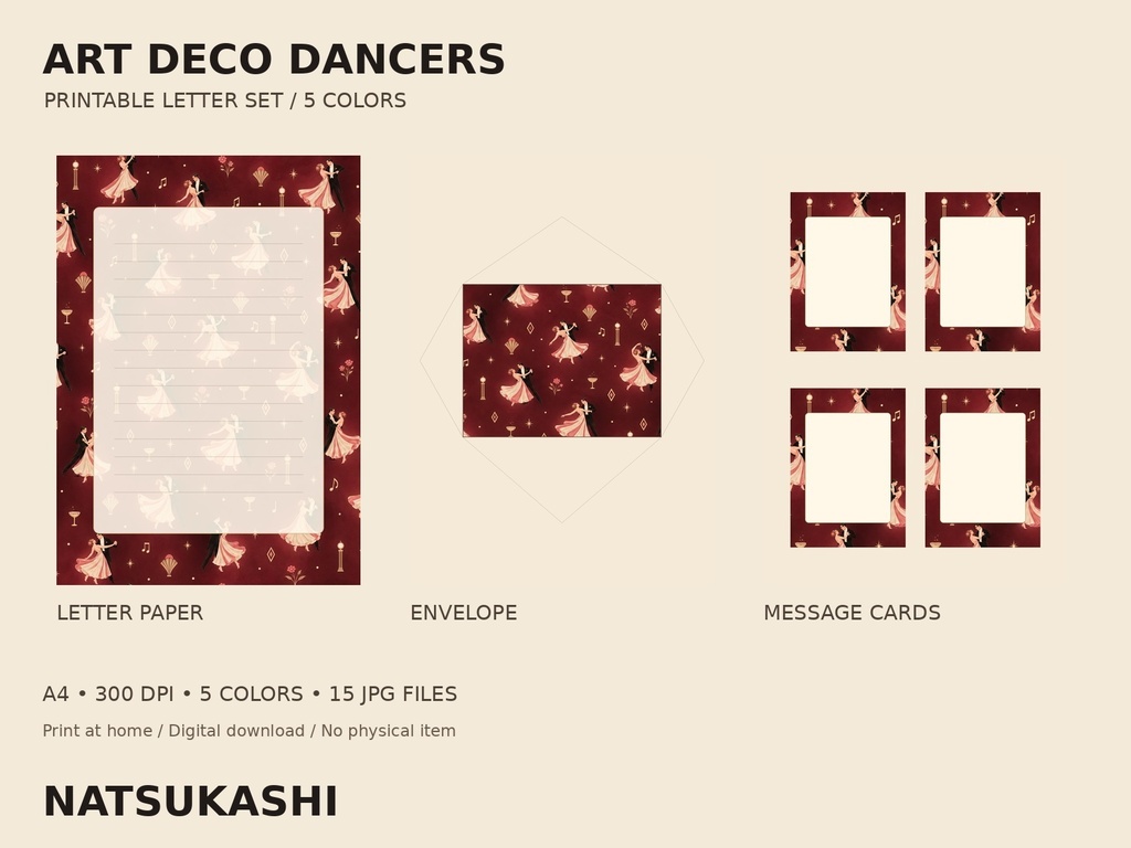 ART DECO DANCERS Vol.1｜レターセット 5色
