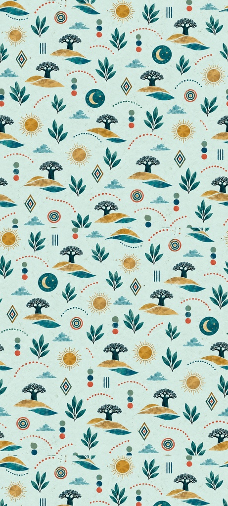 AFRICAN BOHO NATURE|スマホ壁紙 5色セット|アフリカンボヘミアン