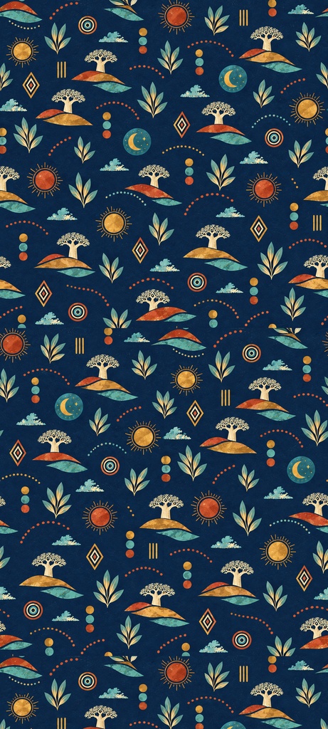 AFRICAN BOHO NATURE|スマホ壁紙 5色セット|アフリカンボヘミアン