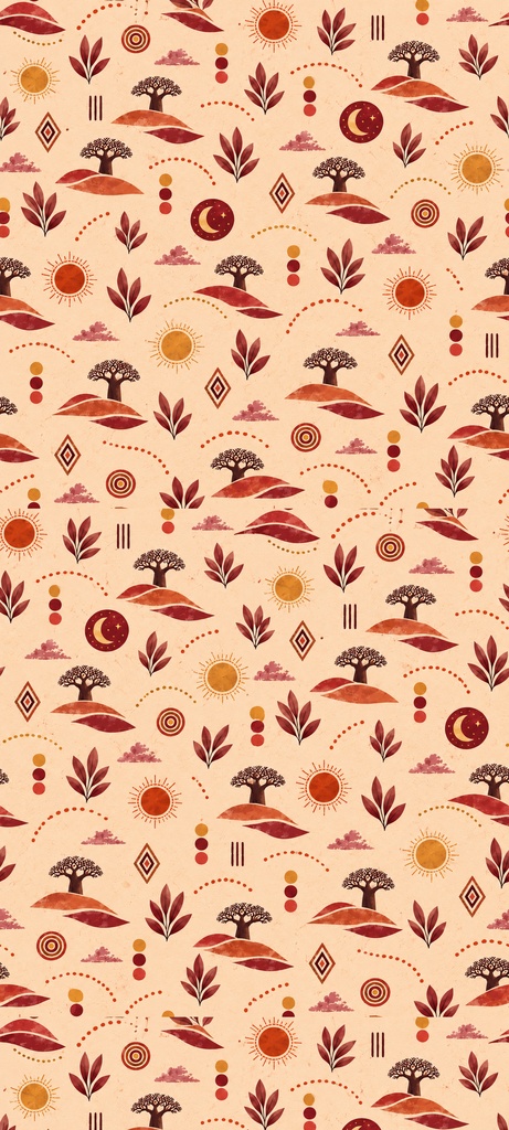 AFRICAN BOHO NATURE|スマホ壁紙 5色セット|アフリカンボヘミアン
