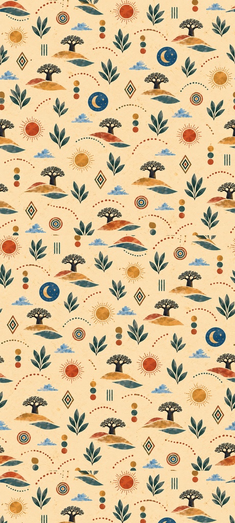 AFRICAN BOHO NATURE|スマホ壁紙 5色セット|アフリカンボヘミアン