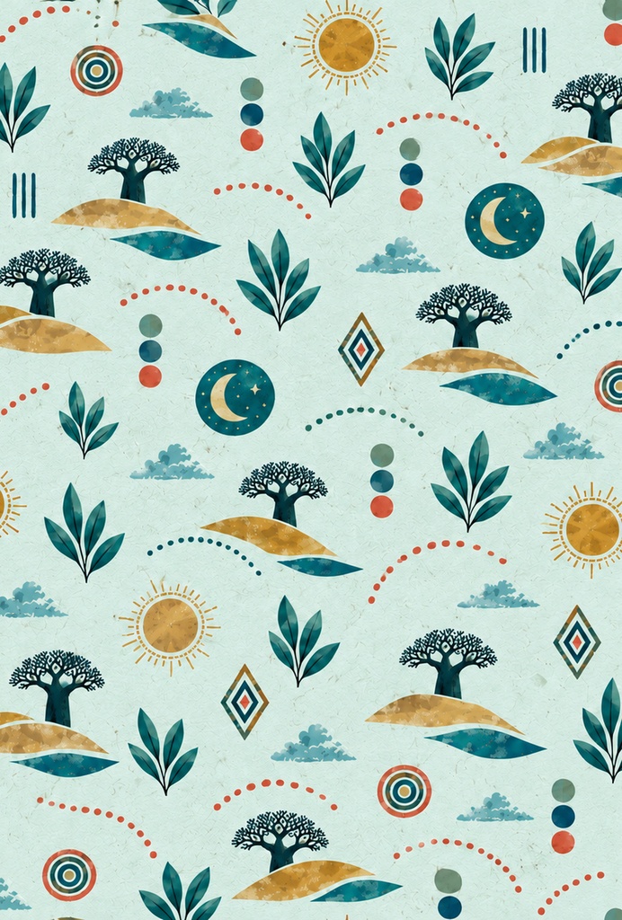 AFRICAN BOHO NATURE|アフリカンボヘミアン ポストカード 5色セット