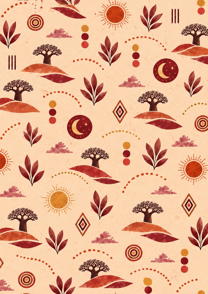AFRICAN BOHO NATURE|アフリカンボヘミアン ブックカバー 5色セット