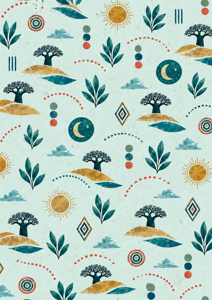 AFRICAN BOHO NATURE|アフリカンボヘミアン ブックカバー 5色セット