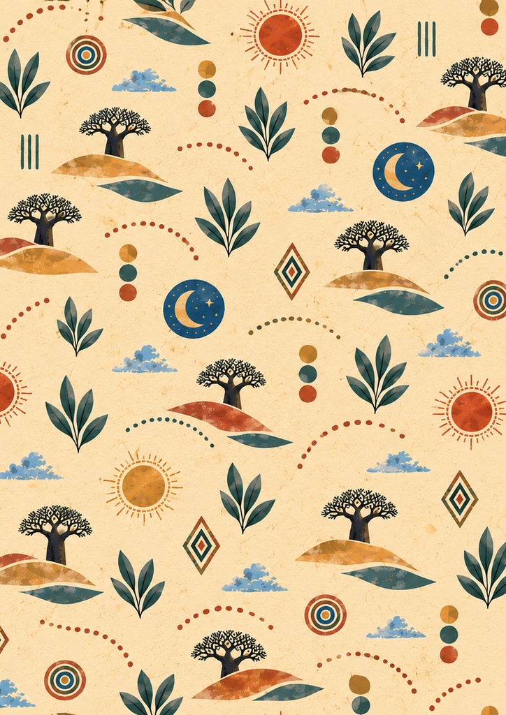 AFRICAN BOHO NATURE|アフリカンボヘミアン ブックカバー 5色セット