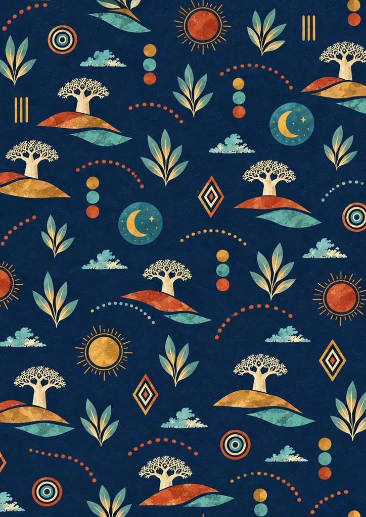 AFRICAN BOHO NATURE|アフリカンボヘミアン ブックカバー 5色セット