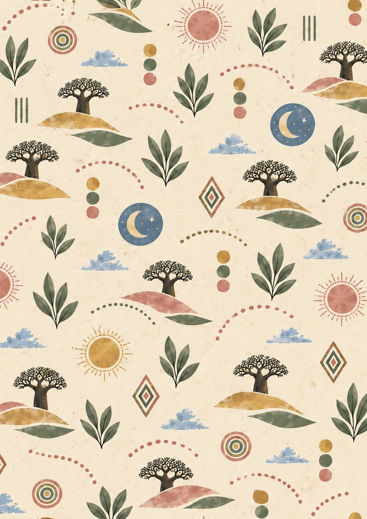 AFRICAN BOHO NATURE|アフリカンボヘミアン ブックカバー 5色セット