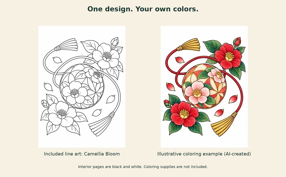 TEMARI SEASONS|Japanese-Inspired Adult Coloring・10 Designs・Printable PDF【English Edition / DL】