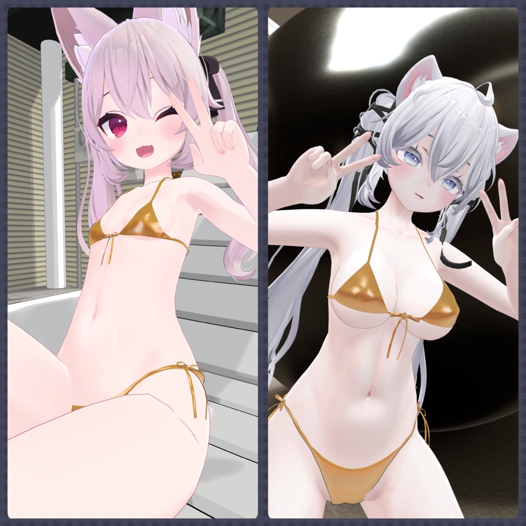 【ナユ・カリン・シオ・ミルティナ用】シンプル金ビキニ【シェイプキーあり】