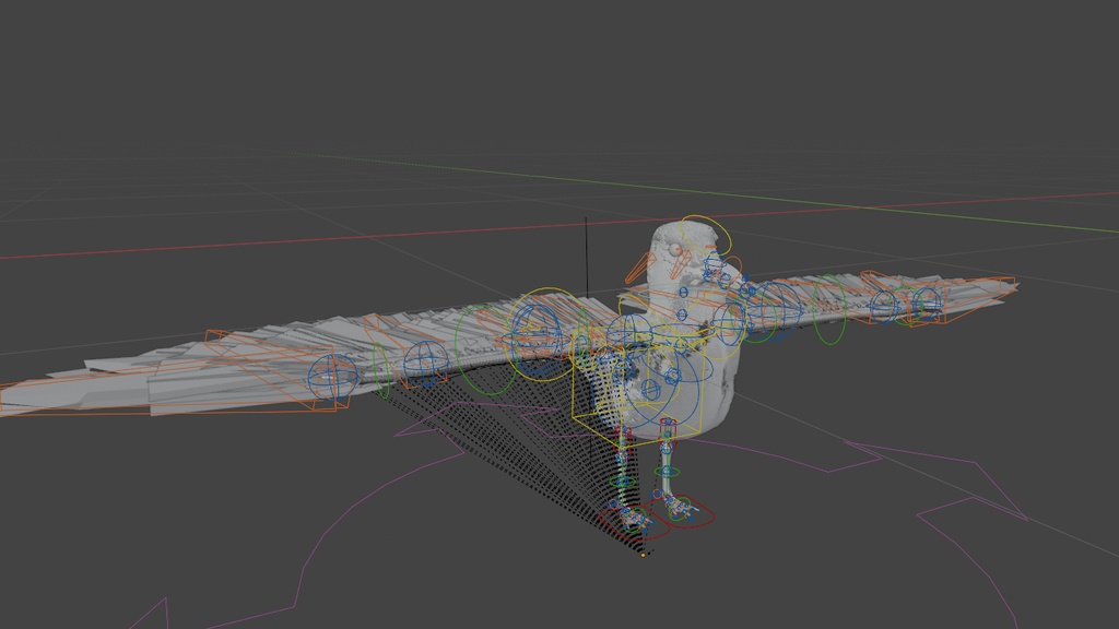 アニメ付き カモメの3Dモデル