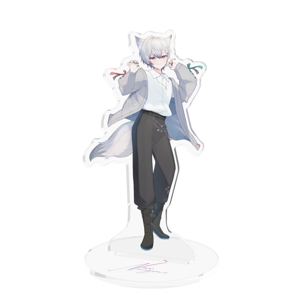 アクリルフィギュア　赤　透明　100 x 100