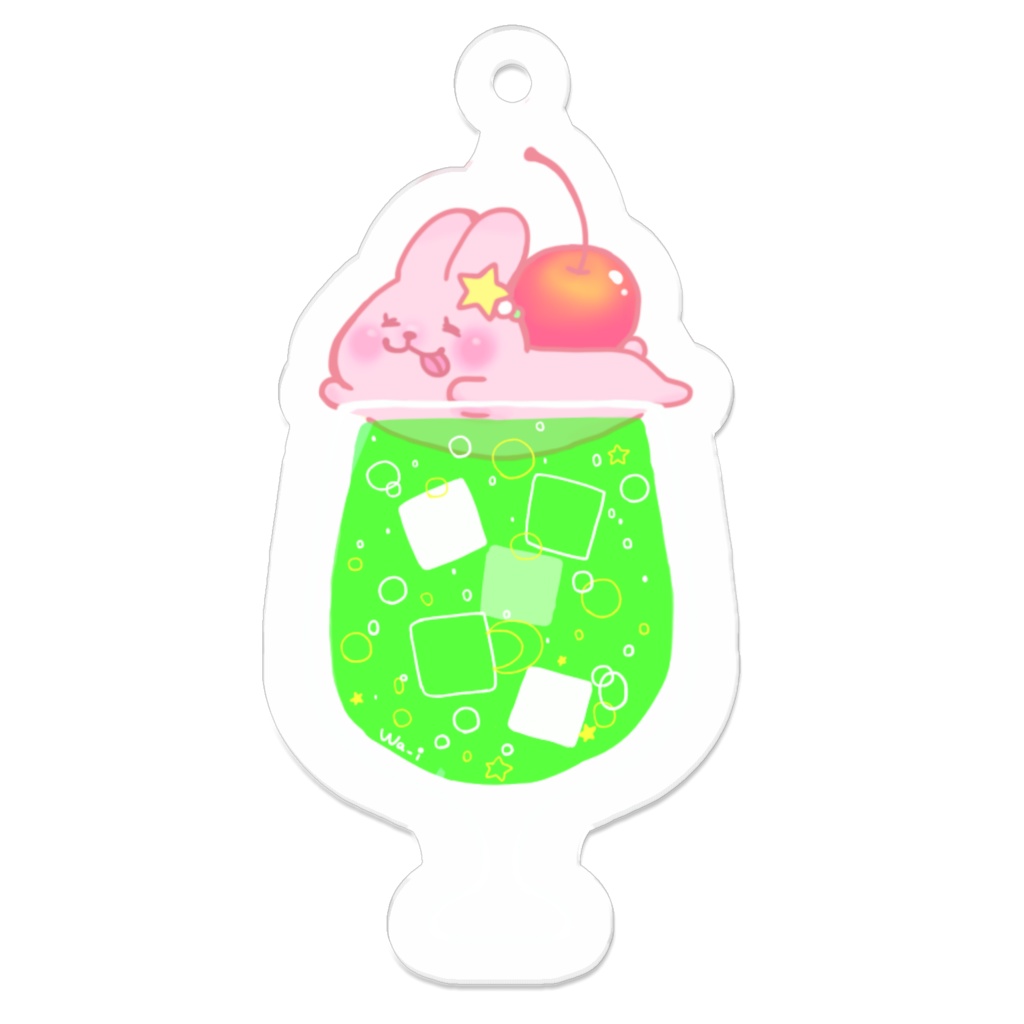 【アクリルキーホルダー】うさクリームソーダ.*○ピンク