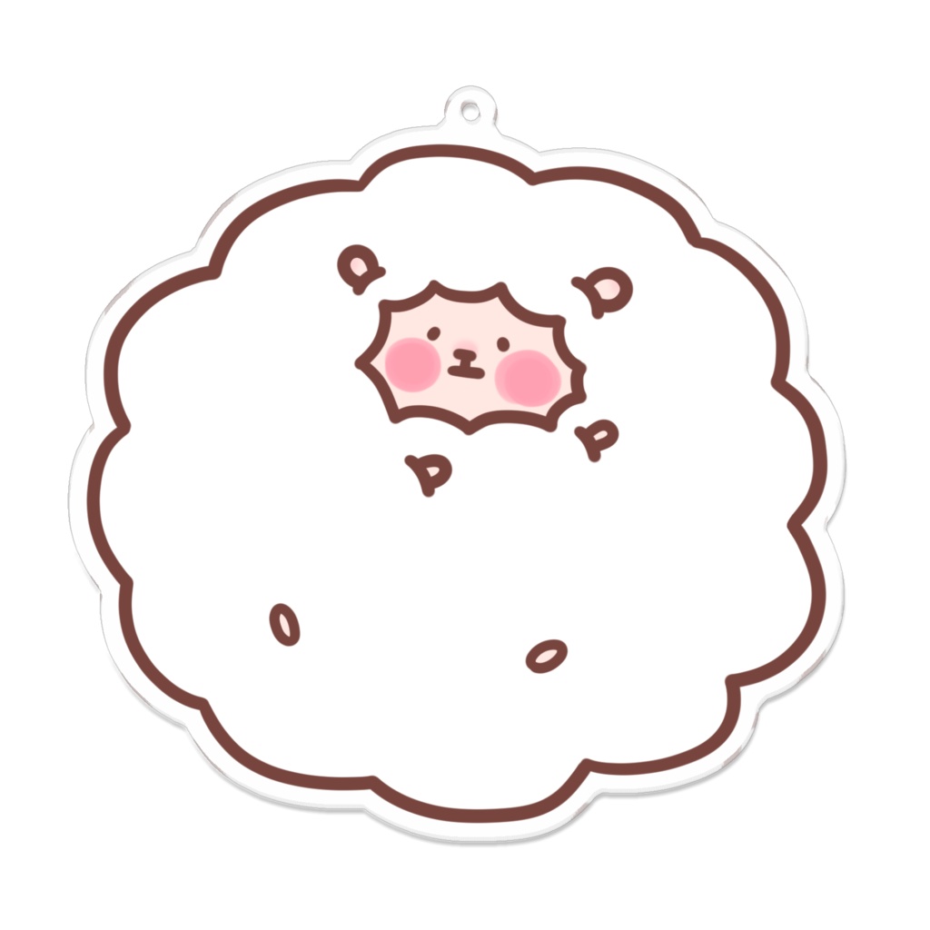 もこもこひつじぐもさん。まぁるく丸まってるアクキー