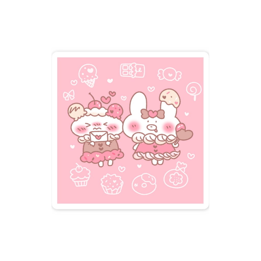 いろんなお菓子いっぱい食べちゃお~♪スマホステッカー