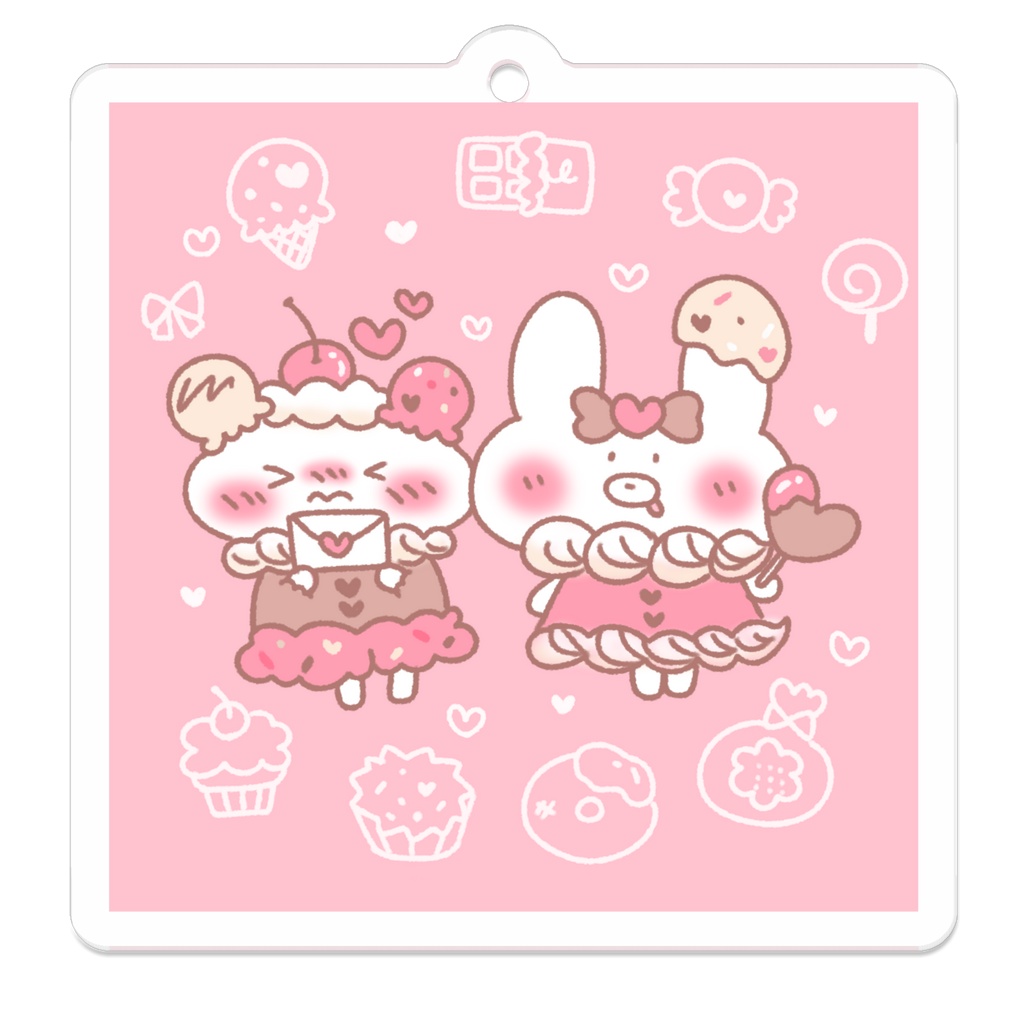 いろんなお菓子いっぱい食べちゃお～♪アクリルキーホルダー