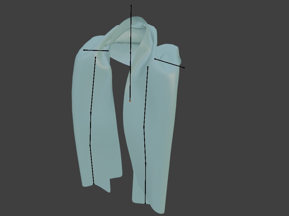 【3Dモデル】首掛けタオル≪スキニング済み