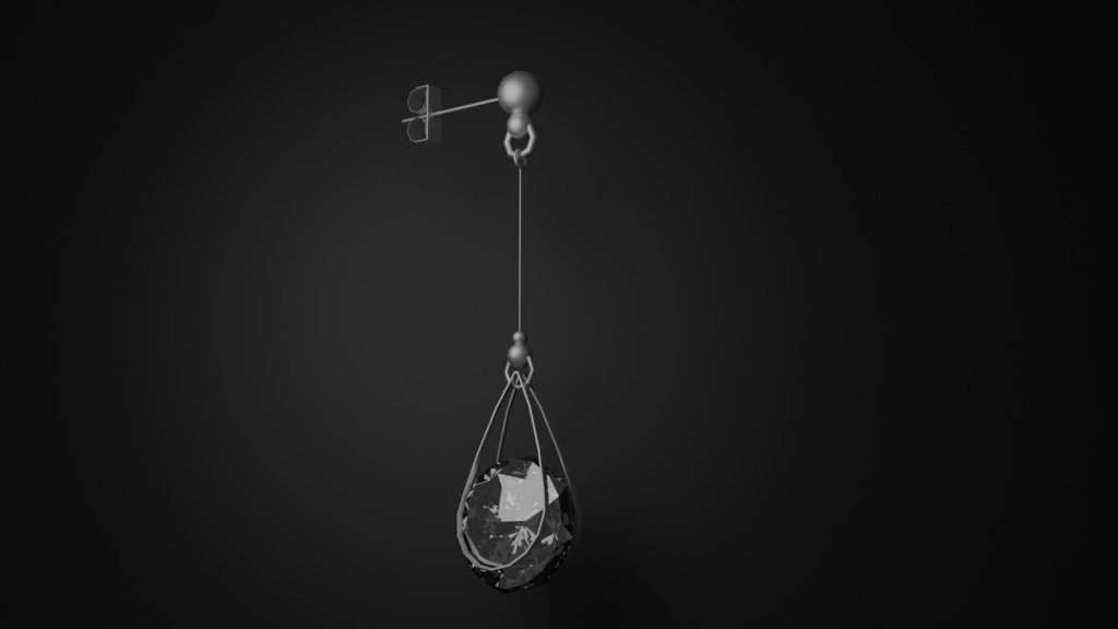 【3Dモデル】しずくのピアス
