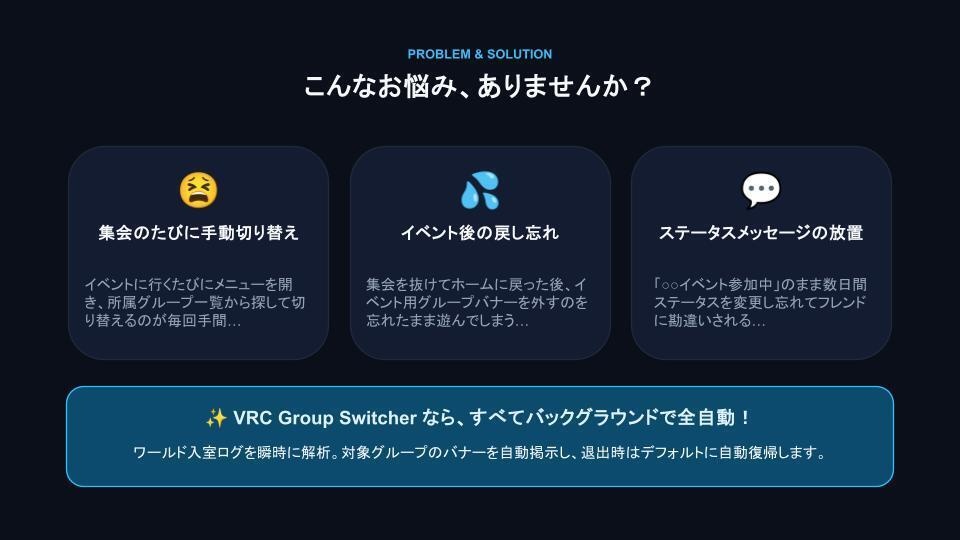 【無料】VRC Group Switcher